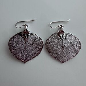 Sterling Silver Aspen Leaf Drop Earrings - Women’s Jewelry